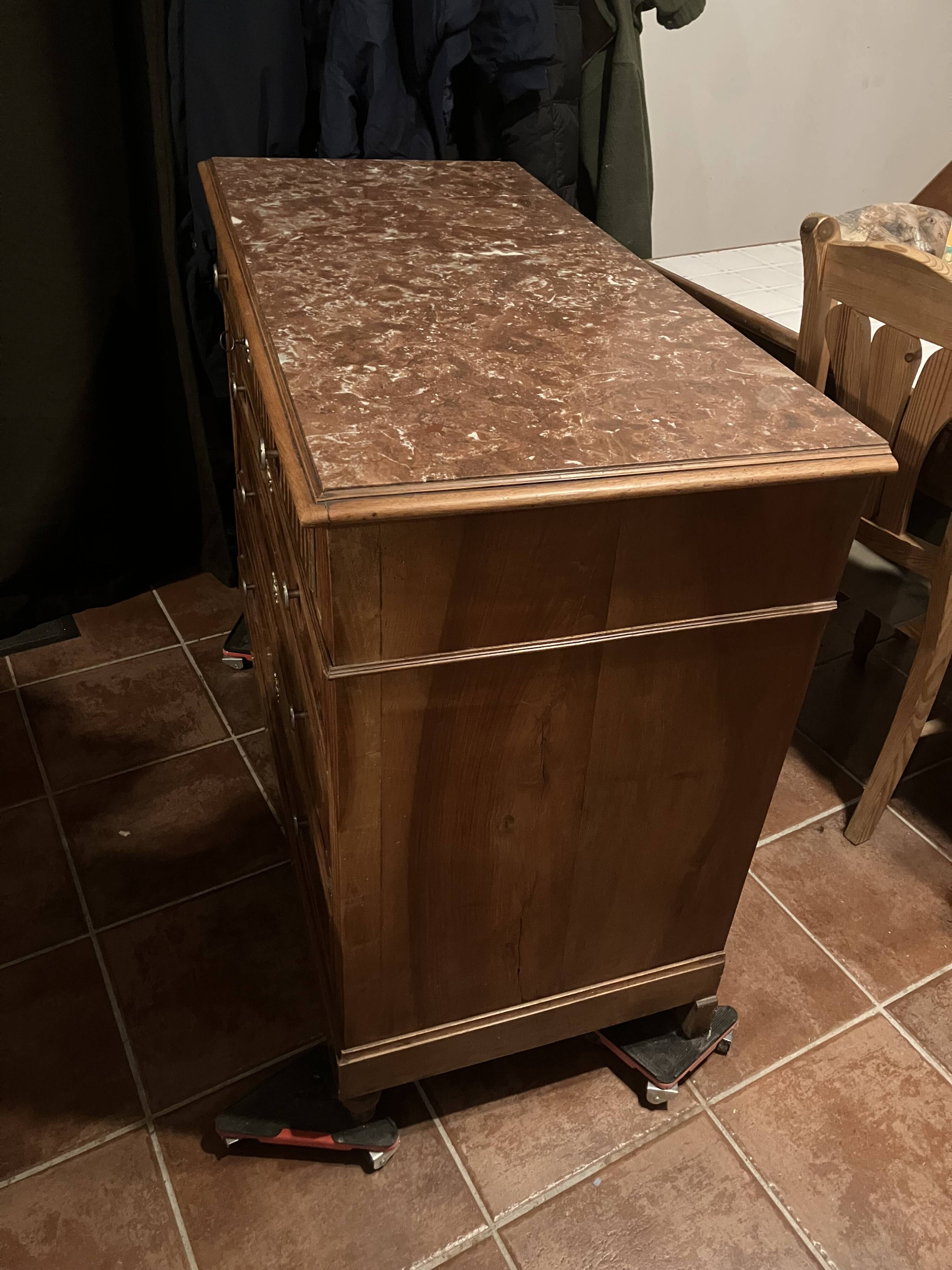 Commode ancienne 1900 marbre rose