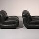 Mimo Padova black leather modular lounge chairs "Velasquez" - 1970