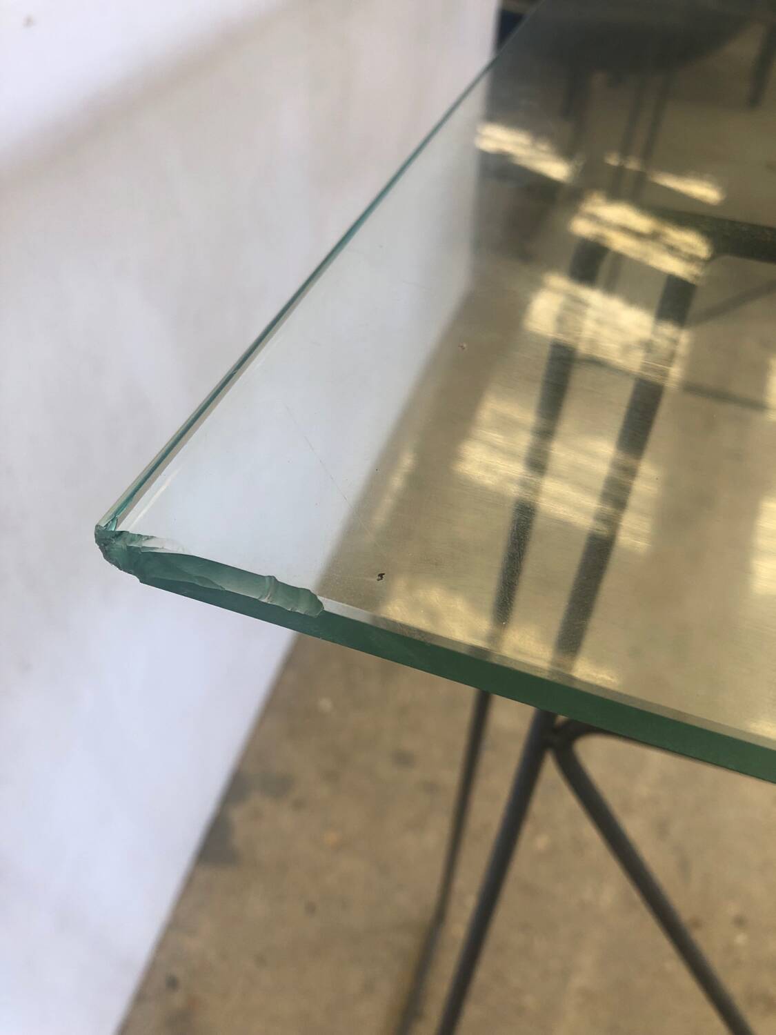 Glass trestle desk