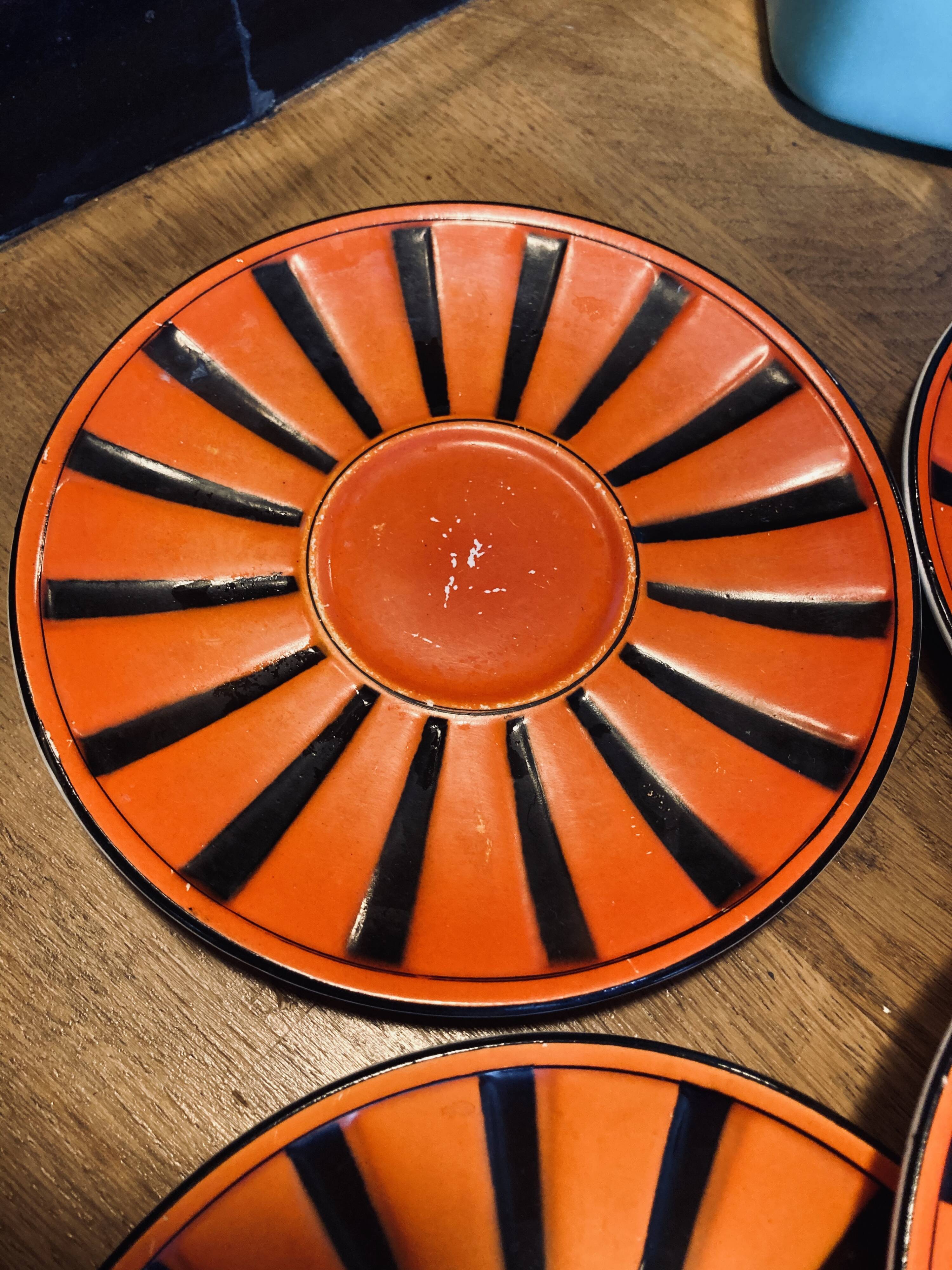 6 sub cups Digoin Sarreguemines