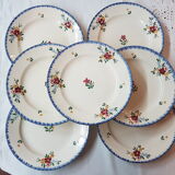 Suite of 6 plates in earthenware of Sarguemine