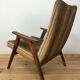 Fauteuil scandinave pieds compas en bois