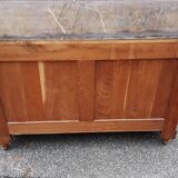 Oak and marble chest of drawers