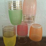 Five glasses with orangeade years 60