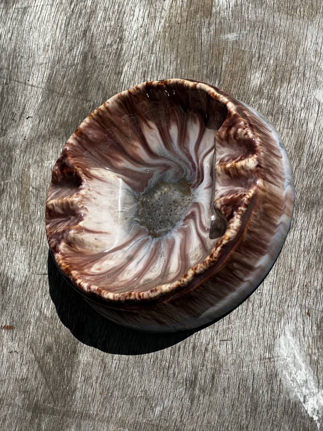 Empty Ashtray Pocket in Ceramic Marble Effect D 14 cm