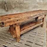 Antique workbench oak, beech side table