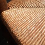 Pair of mulched brutalist chairs and wood