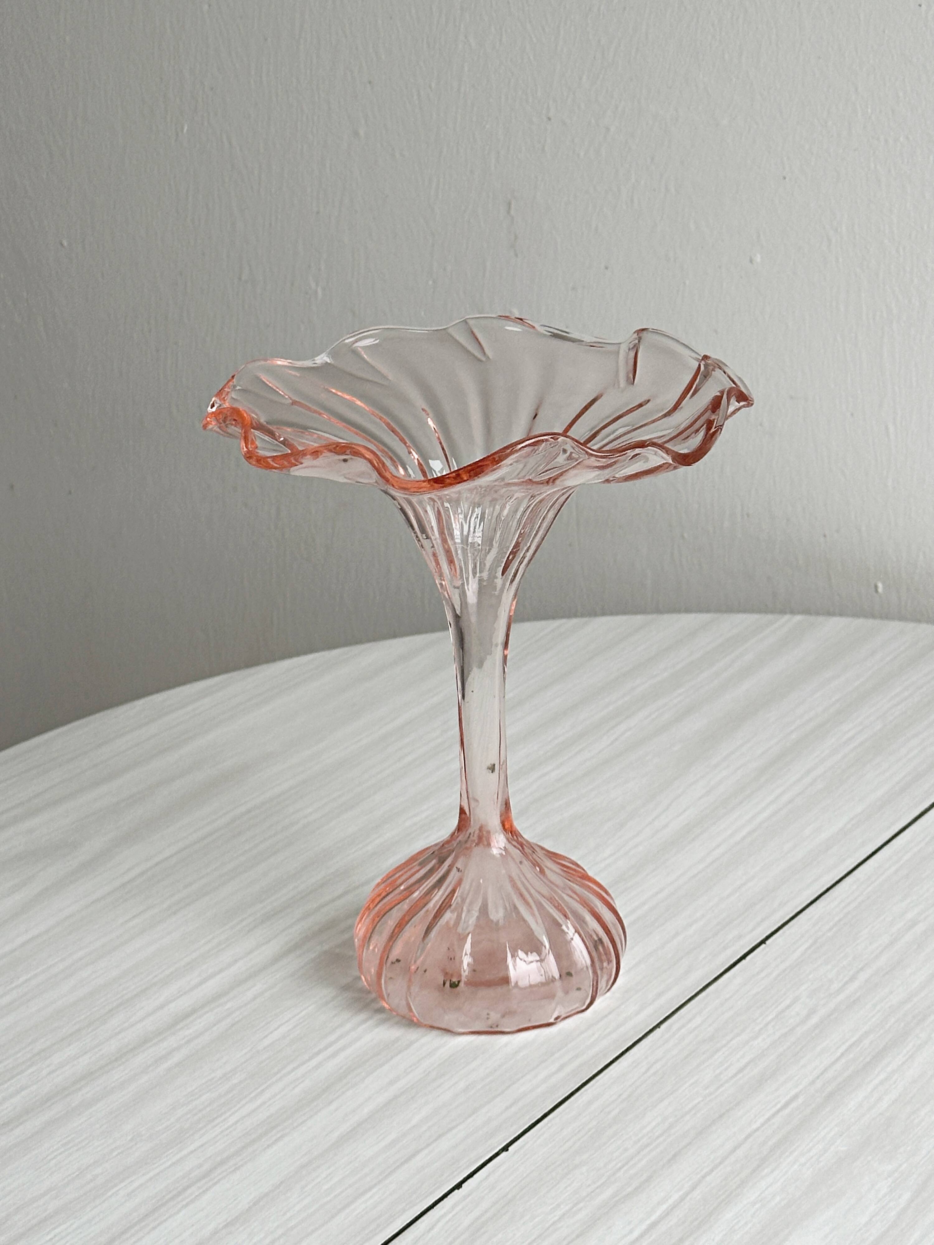 blown glass vase in old rose