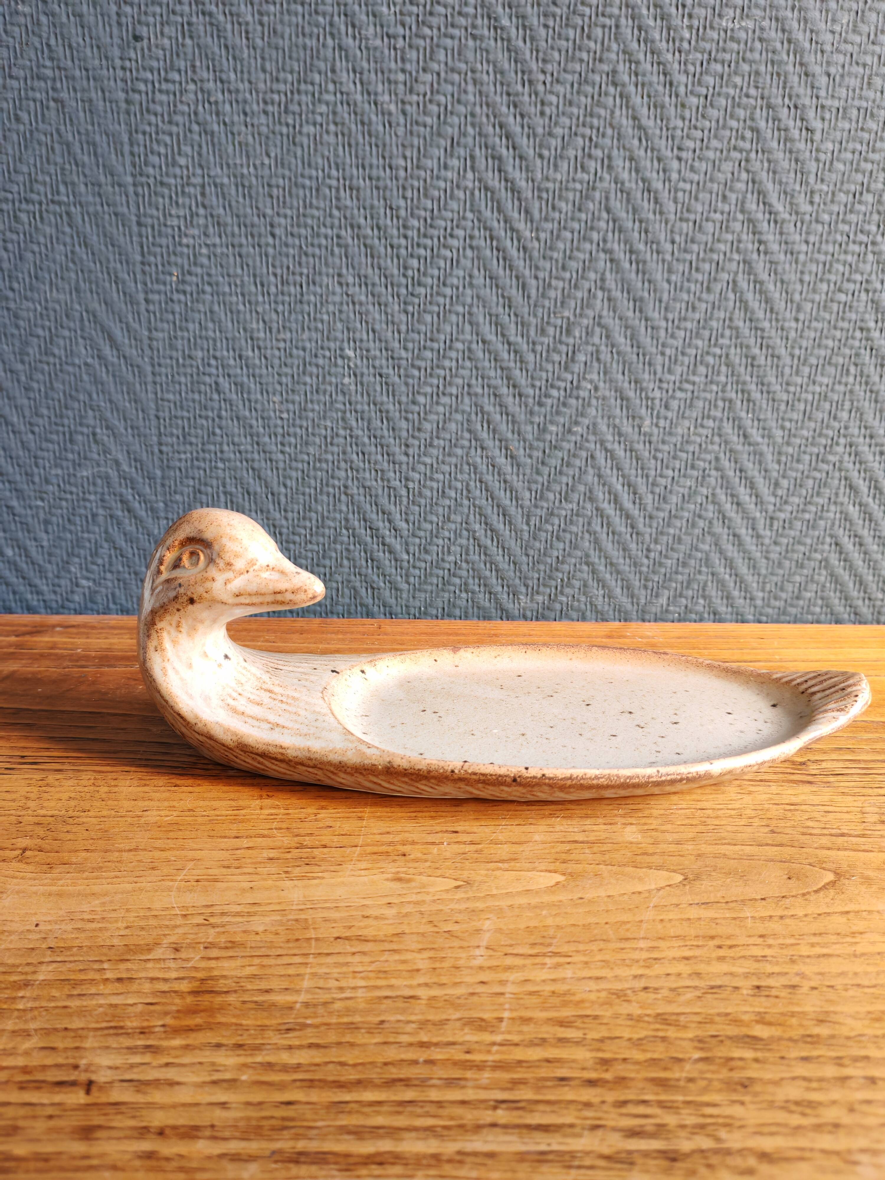 Vintage Stoneware Goose/Duck Head Serving Platter – Foie Gras Plate