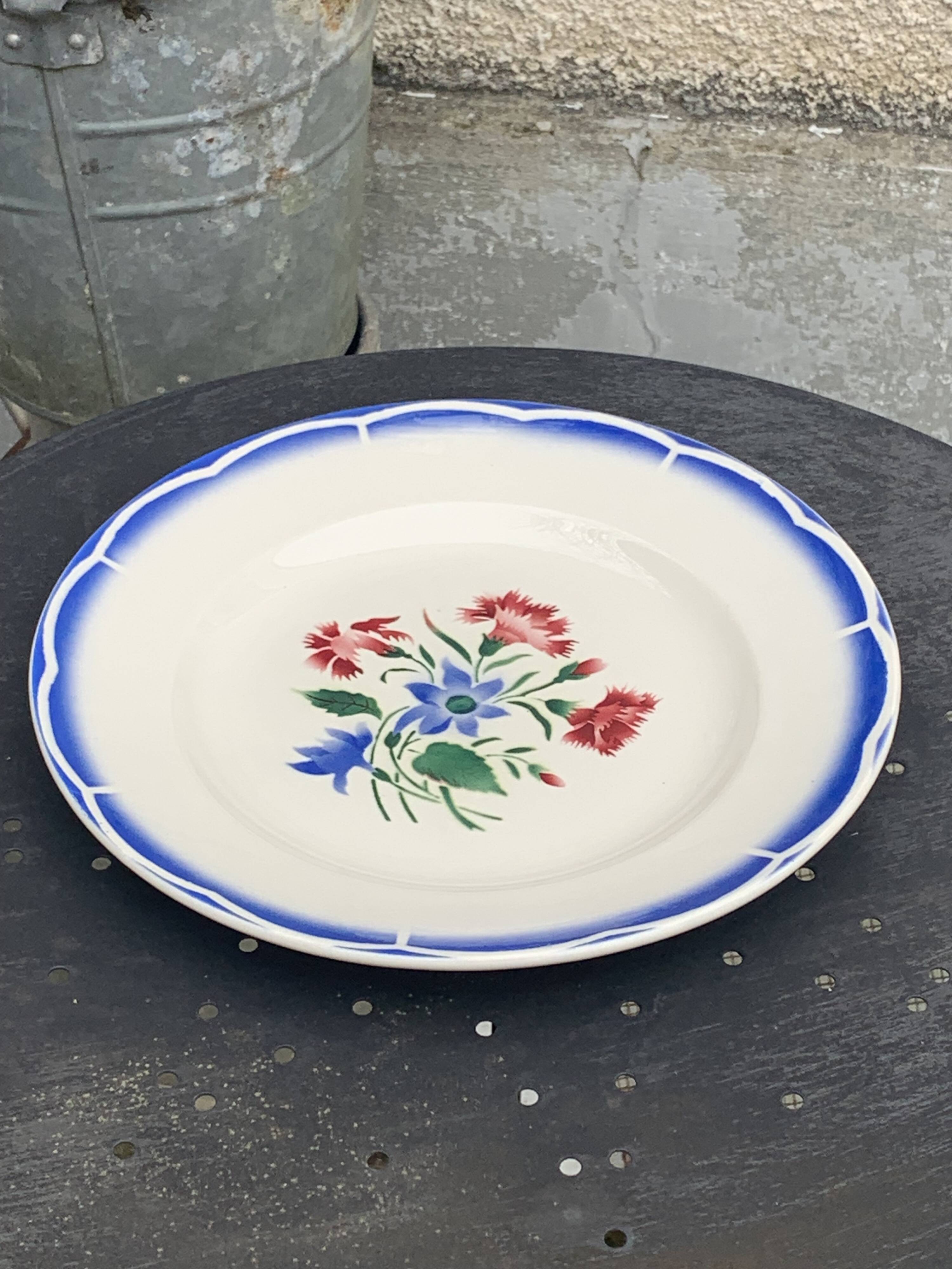 Cake dish, Elorn model, Digoin, Sarreguemines, vintage