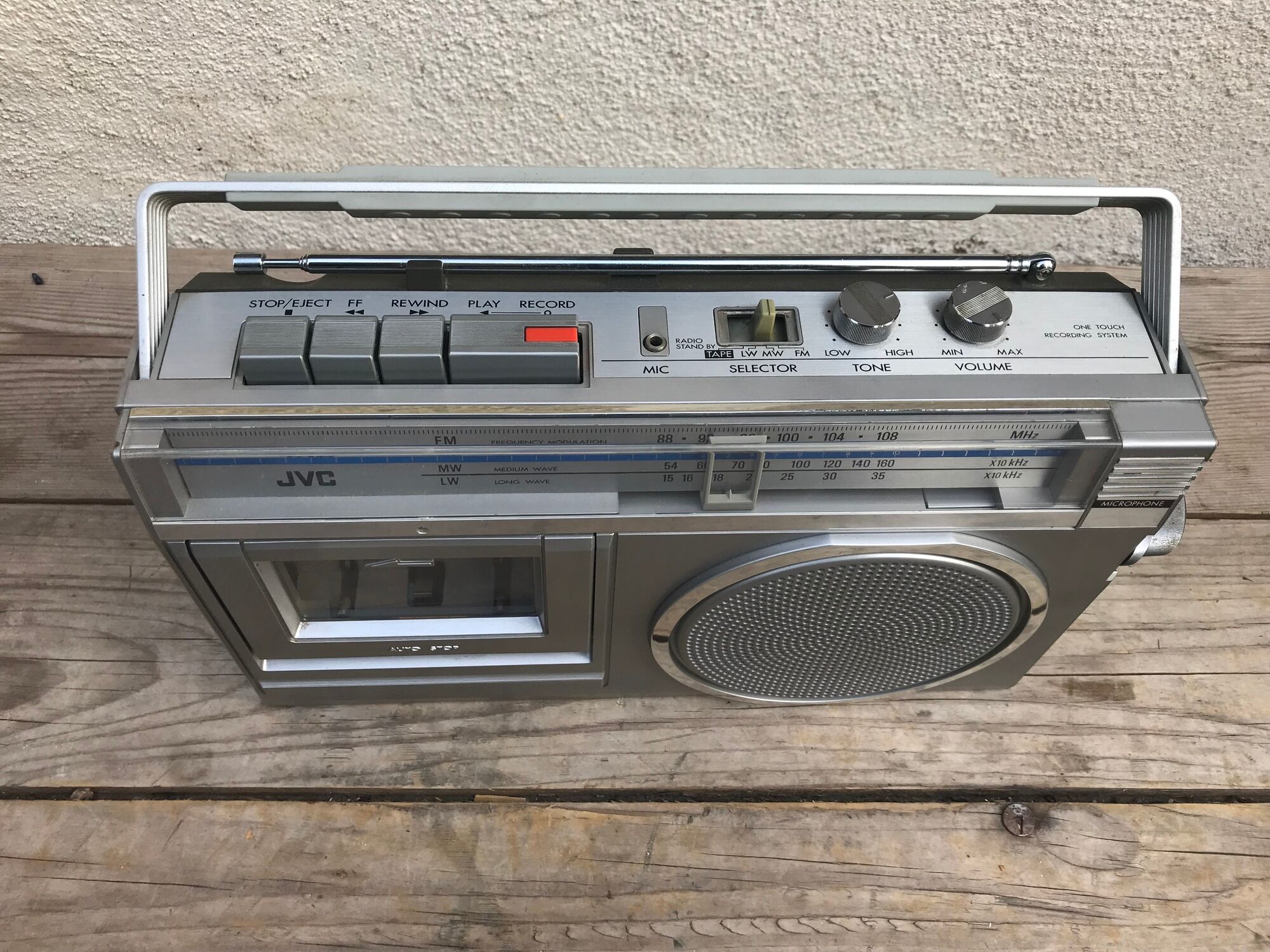 Old radio cassette recorder portable jvc rc - 250l