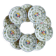 10 flat plates from the Longchamp "Nemours" collection, hand-painted.