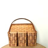 Vintage rattan hanging basket