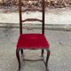 Louis XV dining chair, solid wood, burgundy velvet.
