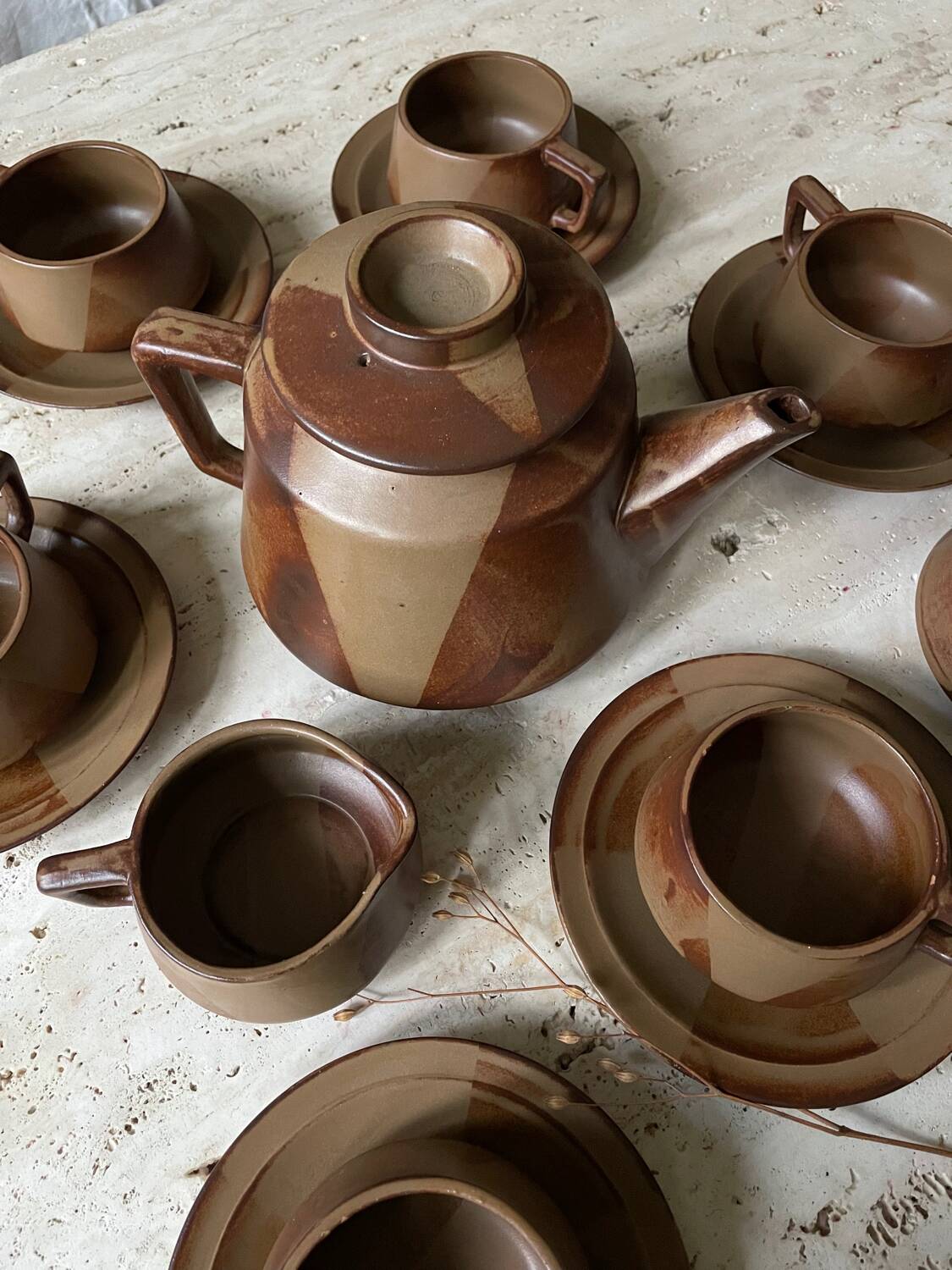 Japanese-style stoneware tea or coffee service