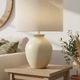 Ceramic lamp base turned in sand colour, organic shape.
