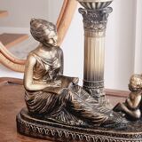 Cherub lamp and opaline globes
