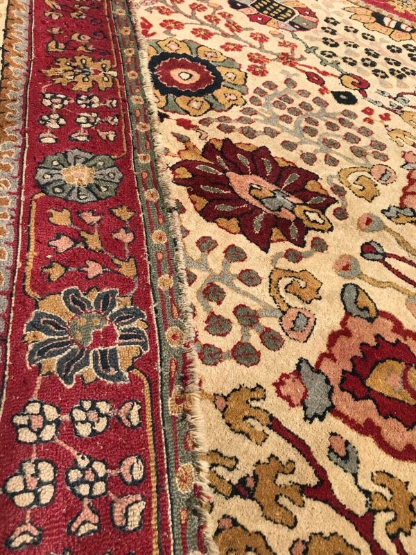 Ancient French rug   handmade 200x 300cm