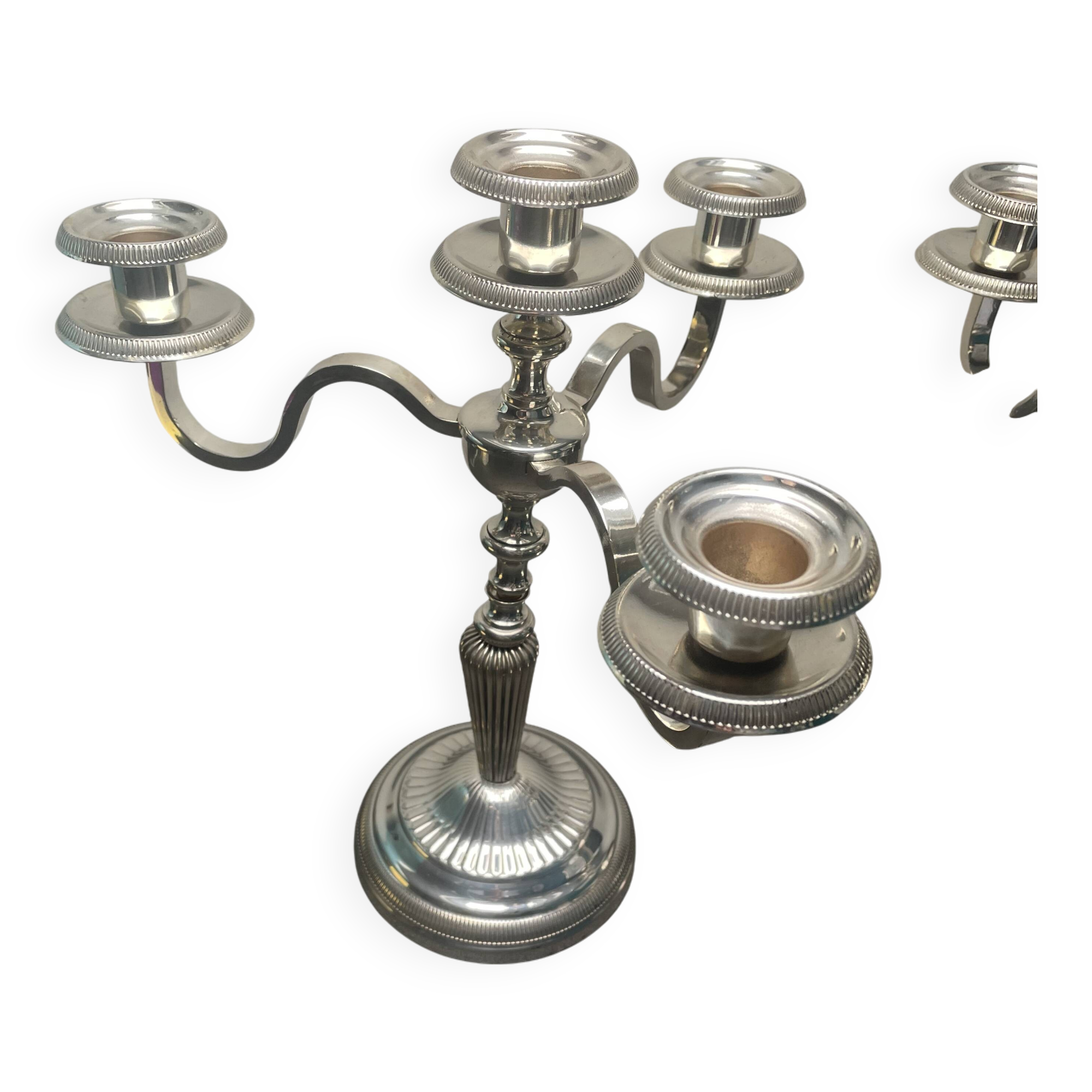 Pair of candlesticks, 12 gram silver plating, Fabiora, Paris, luxury