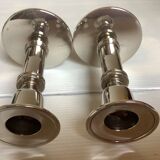 Pair of silver metal candlesticks