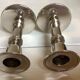 Pair of silver metal candlesticks