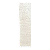 tapis berber Mrirt Blanc de couloir 95x390 cm