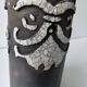 Raku ceramic roll vase signed Potty