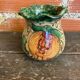 Vintage 1970s Beige Ceramic Vase with Painted Decoration