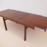 Ensemble table à rallonge en palissandre et ses 4 chaises vintage
