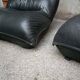 Zinzolo Armchairs in Black Leather by Vittorio Varo for Plan, 1970s, Set of 2