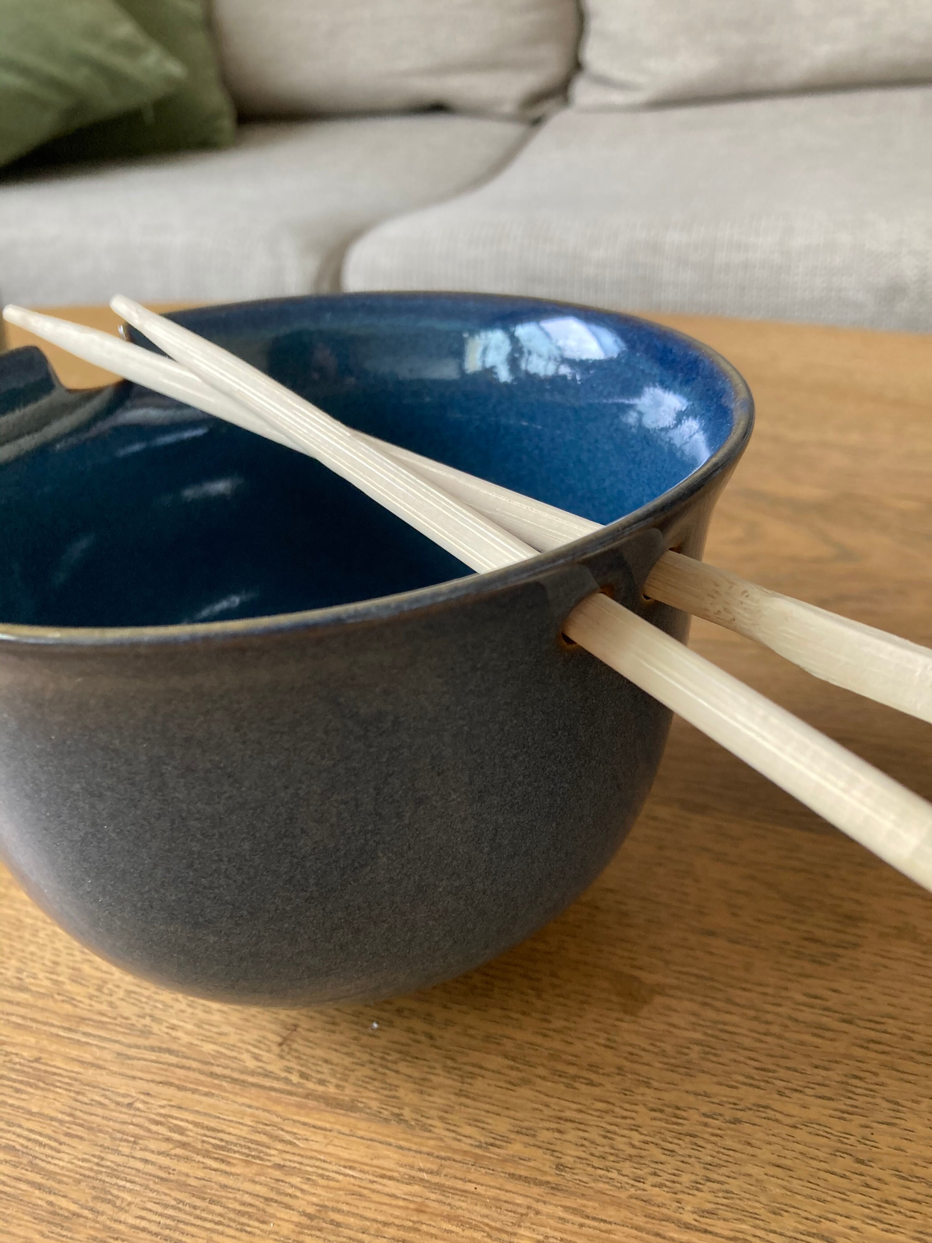 Service japonais en grès bleu