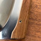 Danish stainless steel and teak plateau from the mid-century of Lundtofte, Denmark, 1960s.