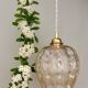 Vintage amber glass globe pendant light