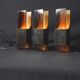 6 Raak brushed and plexi steel sconces, 1970's