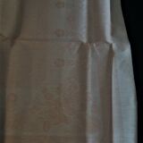 Linge de table nappe et six serviettes coton damassé rose pâle
