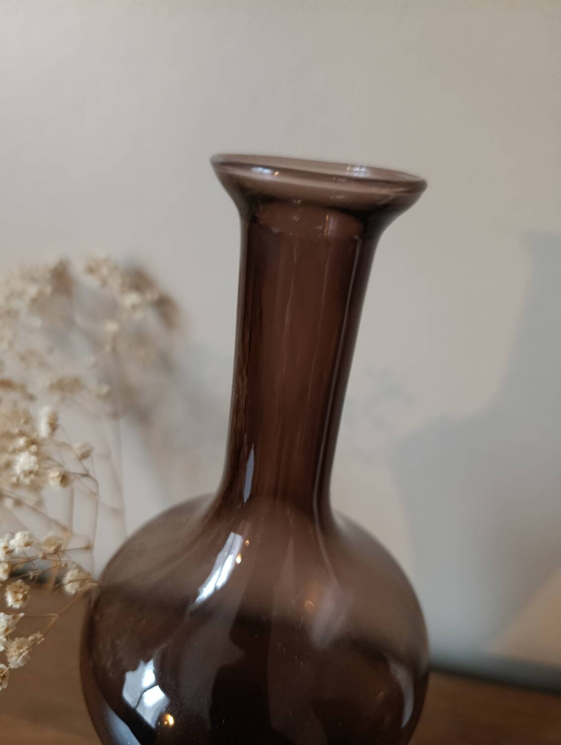 Vintage smoked blown glass vase from Empoli
