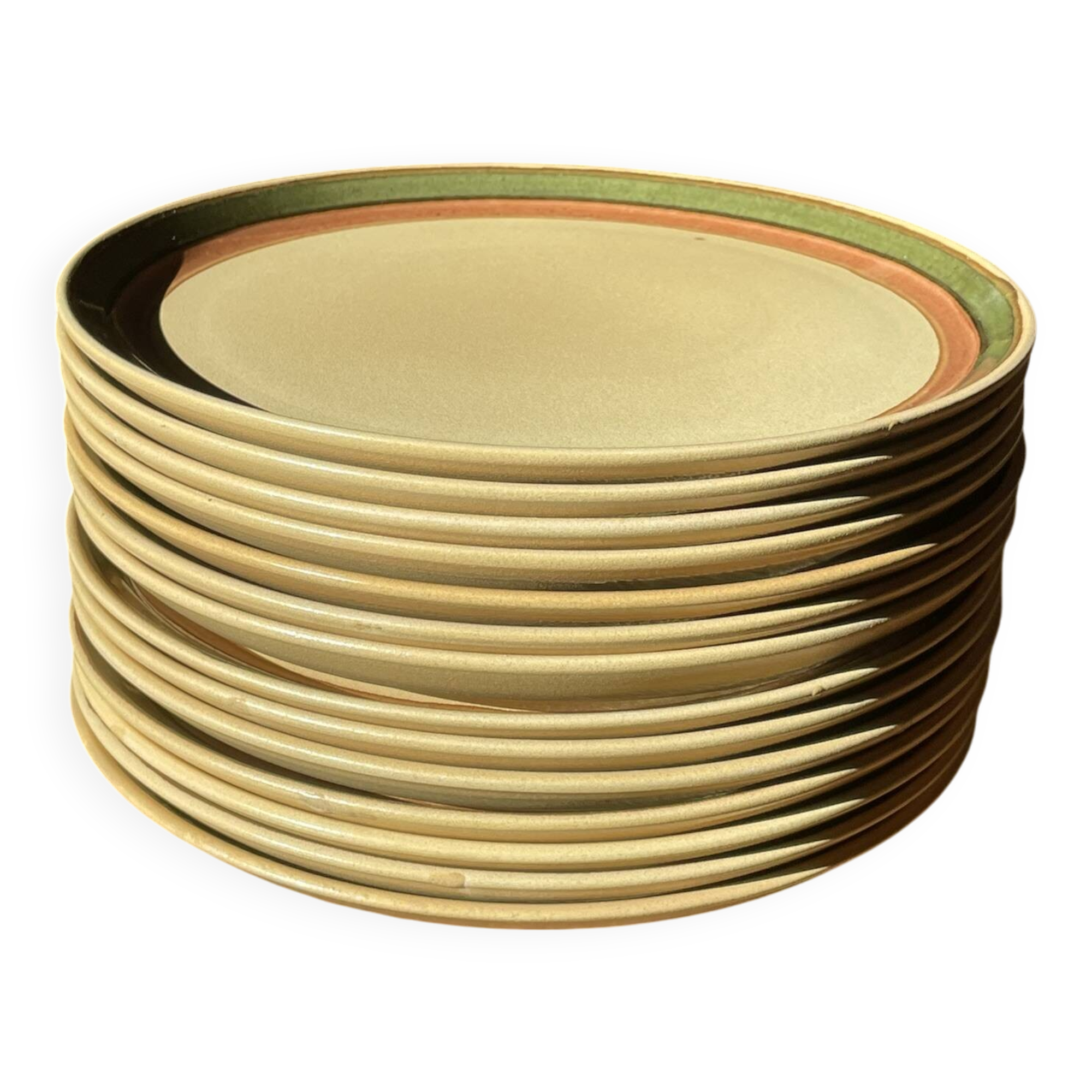 14 stoneware dinner plates, 1970