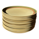 14 assiettes plates en grès, 1970