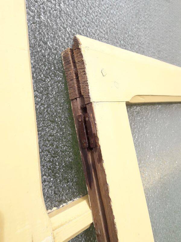 Pair of antique translucent glass sliding doors