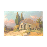 Oil on panel signed breval - mas provençal