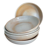 5 vintage light stoneware bowls, Marais stoneware