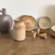 Vintage french stoneware ceramics set – mineral earth