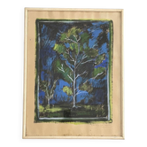 Old gouache framed and signed