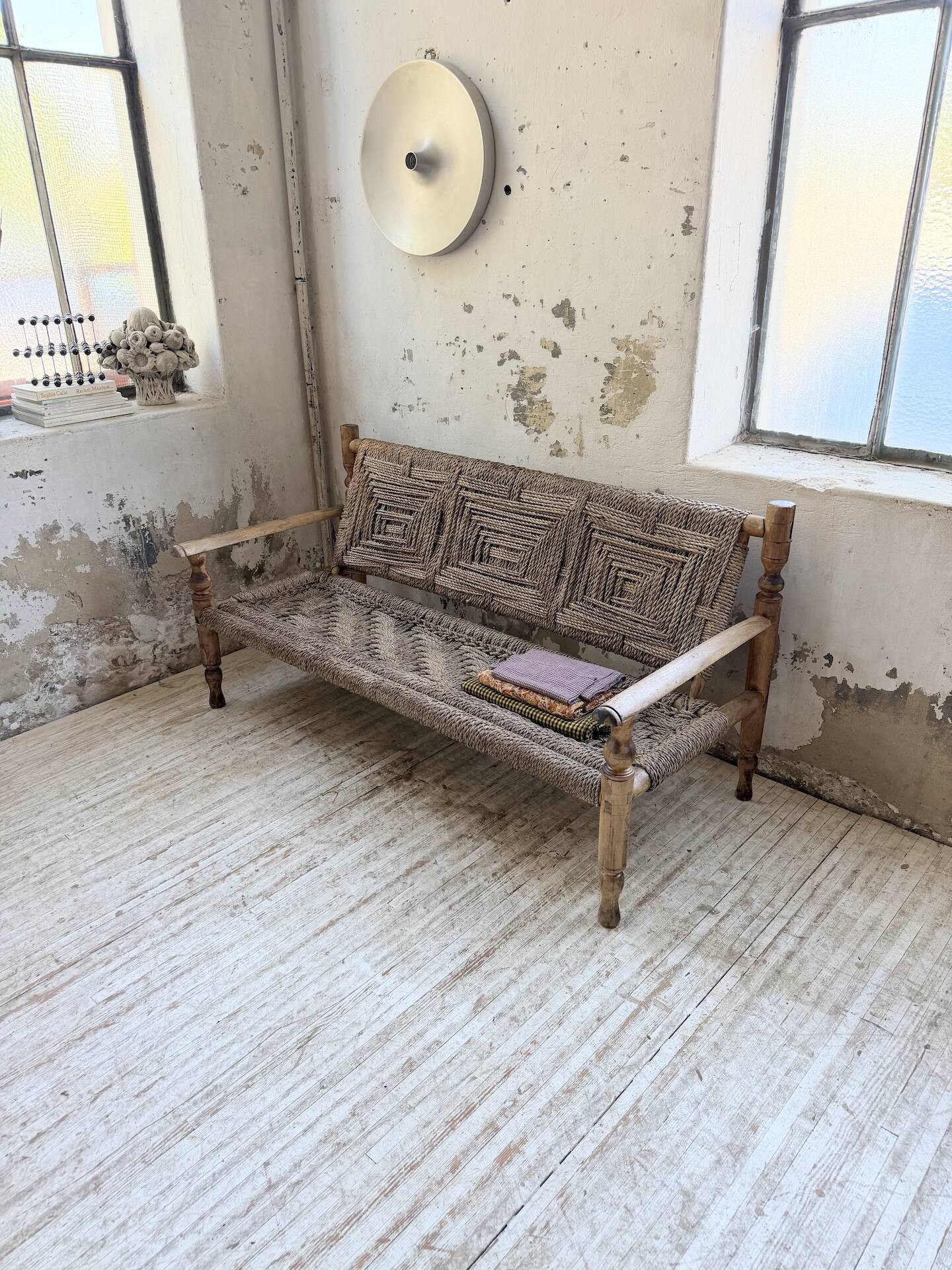 Audoux and Minet cord bench