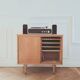 Vinyl cabinet / Renovated low modernist sideboard, 1960s-70s