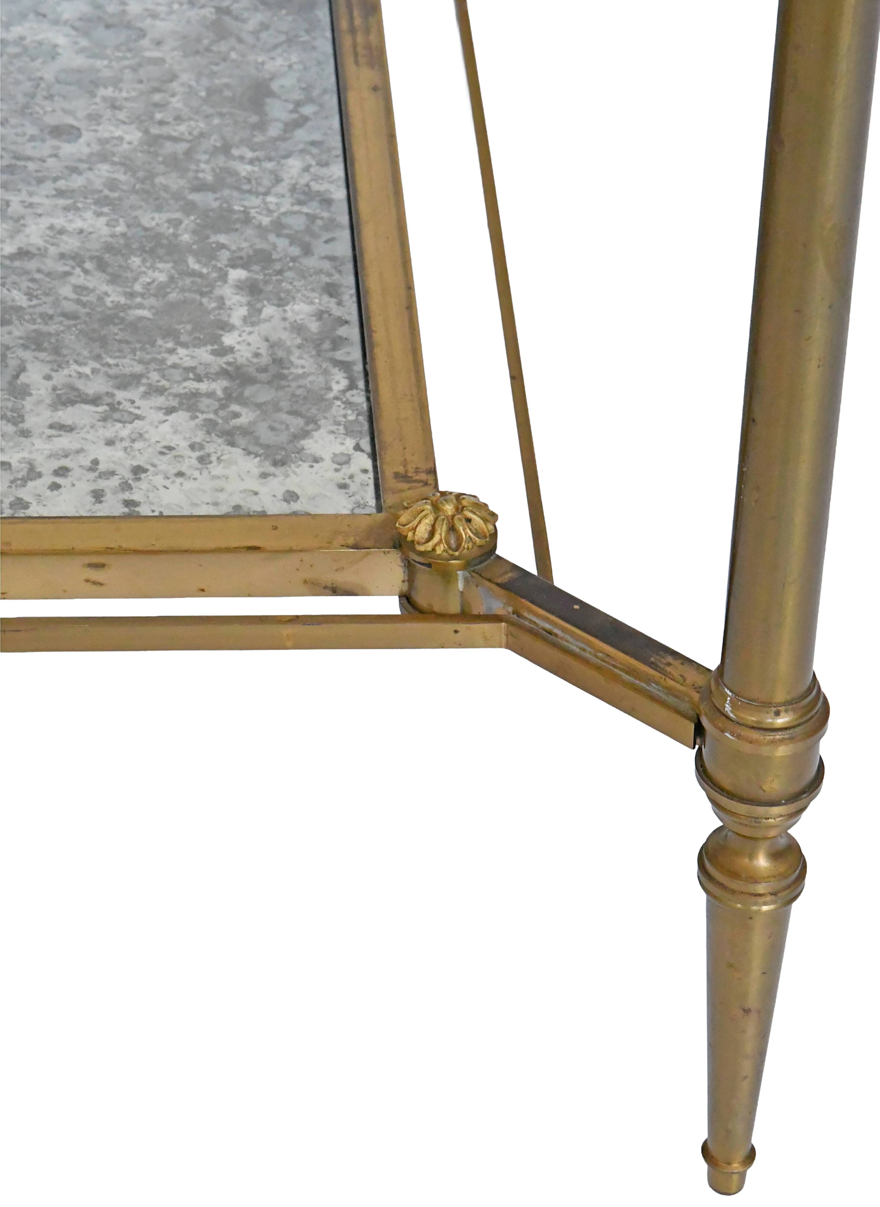 Bronze and gilded brass coffee table by Maison Jansen
