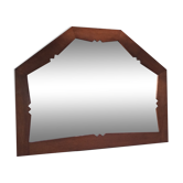 Miroir art déco en bois trapèze, 80x62cm