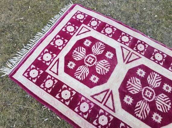 Tapis de couloir turc vintage 105x372 cm