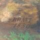 Large Antique Castle Landscape Painting, Oil On Canvas Signed Kraft 1850