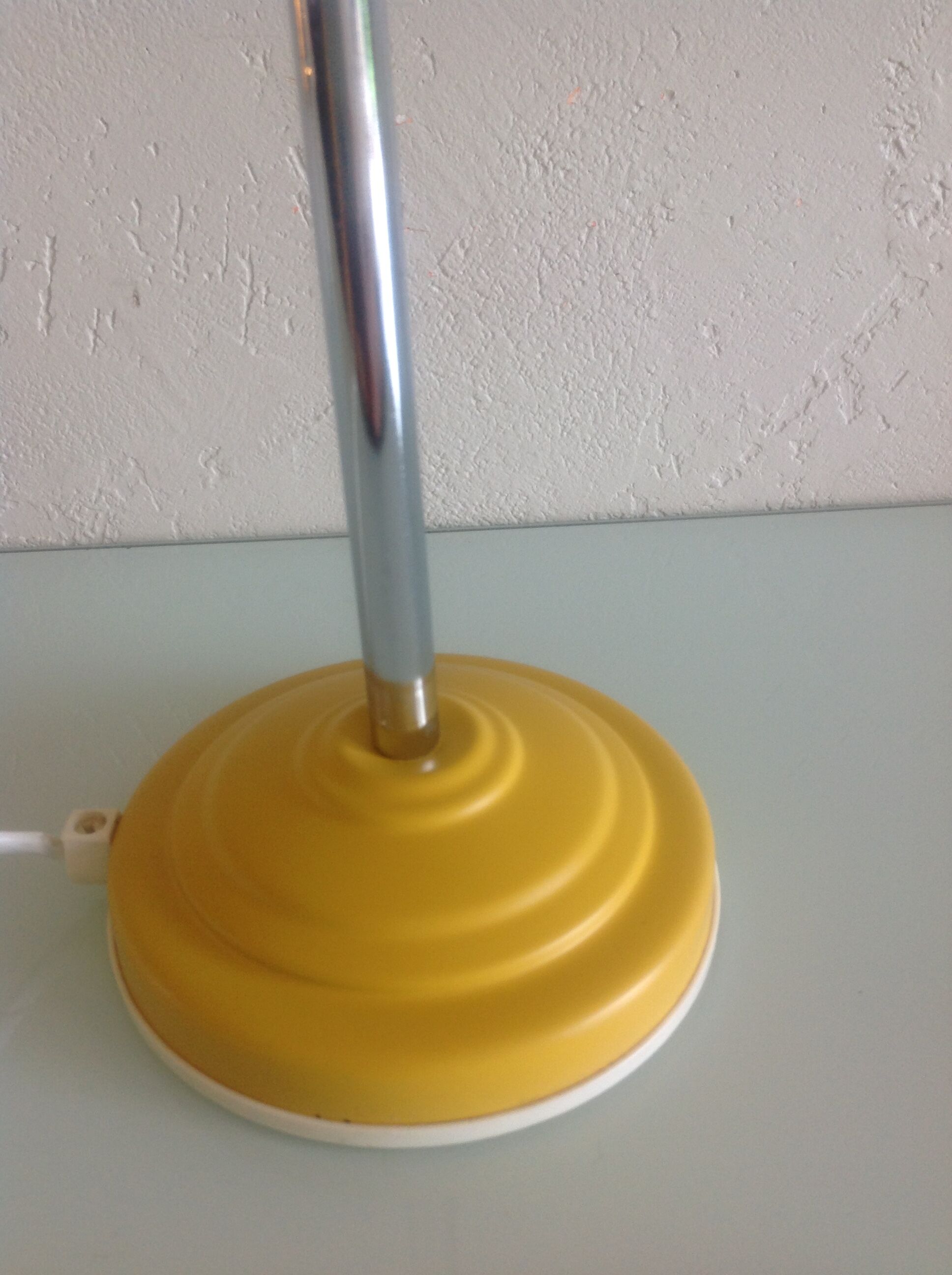 Yellow vintage metal desk lamp 70s